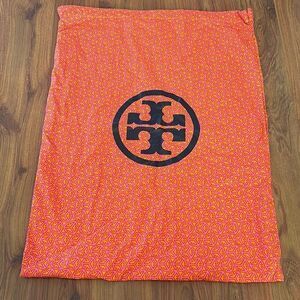 Tory Burch large orange and pink dust bag tote bag